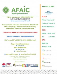 Afghan Multicultural - Bridging the Gap National Youth Week Event