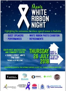 WHITE RIBBON NIGHT PROGRAM SOUTH WEST MULTICULTURAL COMMUNITY CENTRE MINTO