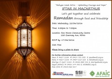 BREAK-FAST, IFTAR IN – MACARTHUR To CELEBRATES THE REFUGEE WEEK AND THE HOLY MONTH OF RAMADAN.2016